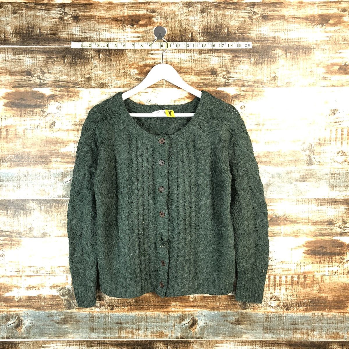 Homespun Knitwear × Japanese Brand Sun Valley Green mohair Patterned Cardigans Knitwear #A1955 Size M / US 6-8 / IT 42-44 - 1 Thumbnail