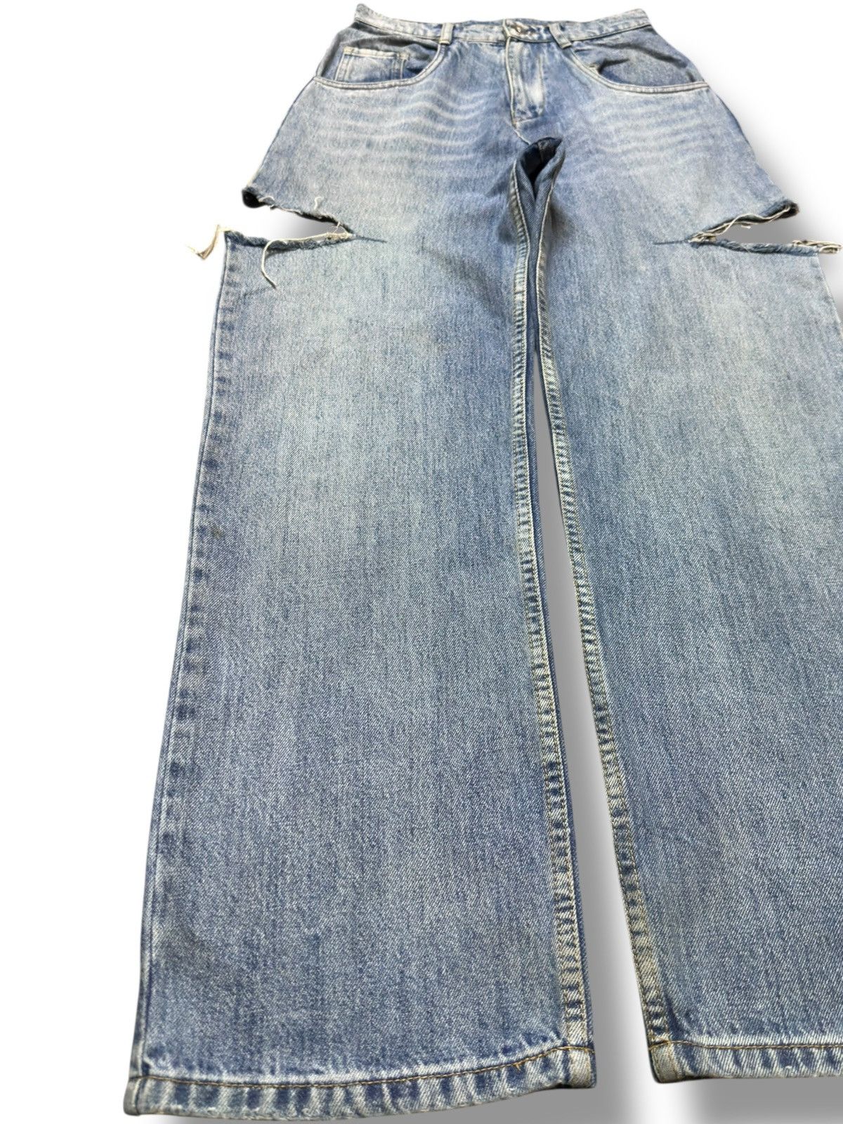 Maison Margiela Vintage Maison Margiela Baggy Wide Leg Whiskers Denim Size US 27 - 3 Thumbnail