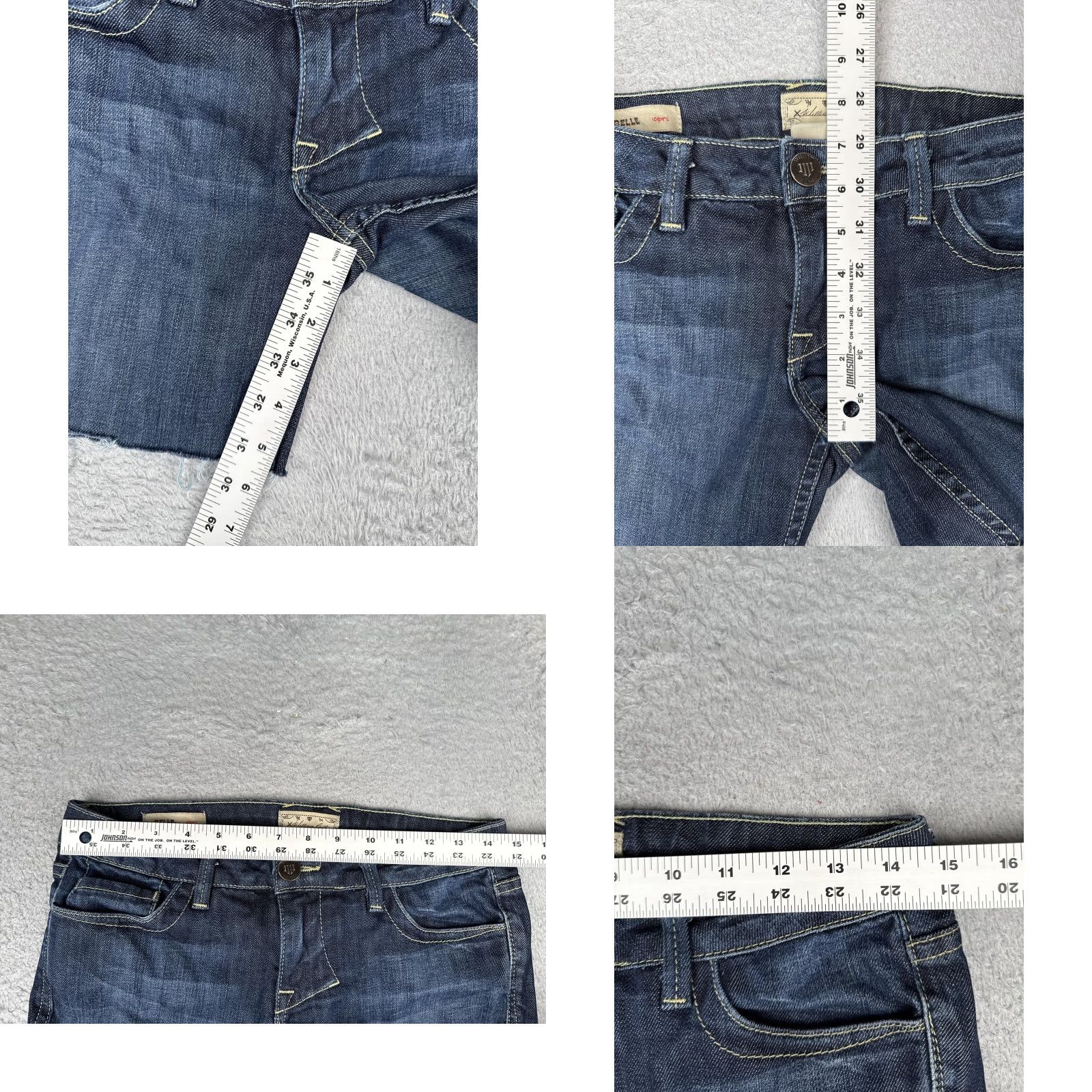 Denime William Rast Denim Shorts Womens 26 Blue Cut-Off Raw Hem Stretch Mid Rise Casual Size 26" / US 2 / IT 38 - 8 Thumbnail