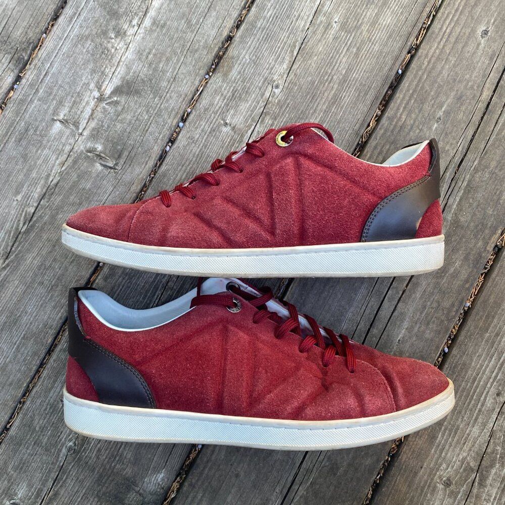 Louis Vuitton Louis Vuitton Burgundy/Black Suede and Leather Logo Lace Up Size US 7 / EU 40 - 2 Thumbnail