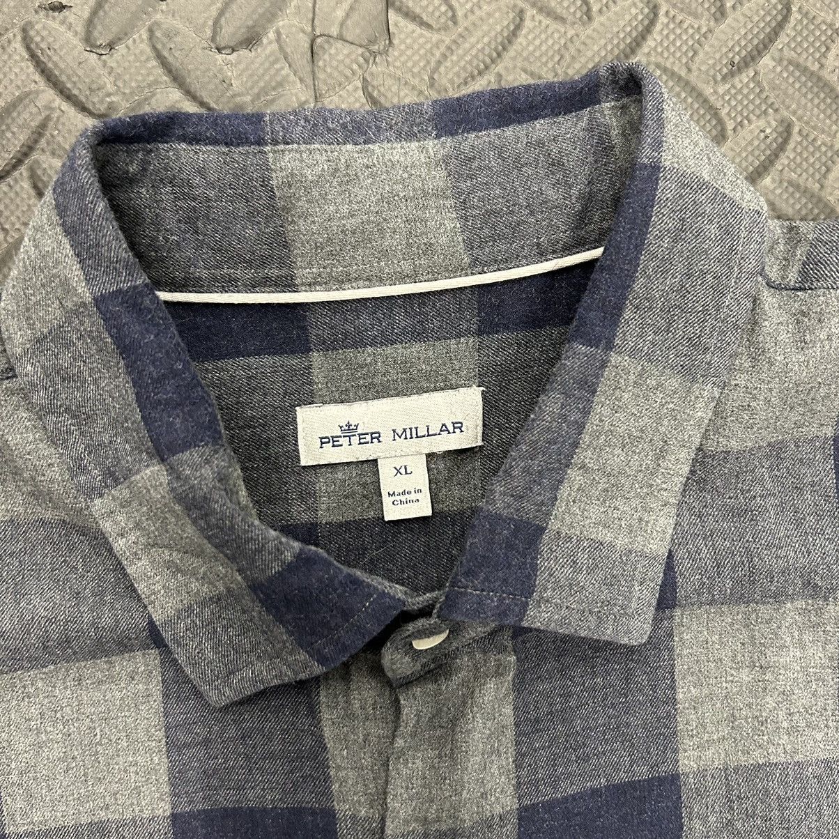 Designer × Peter Millar Peter Millar Shirt Mens Size XL Button Up Plaid Blue L/S Size US XL / EU 56 / 4 - 2 Thumbnail