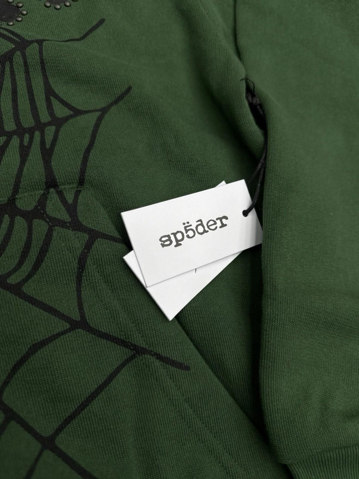 Sp5der Sp5der Worldwide Green Zip Up Studded Hoodie Size Small Size US S / EU 44-46 / 1 - 5 Thumbnail