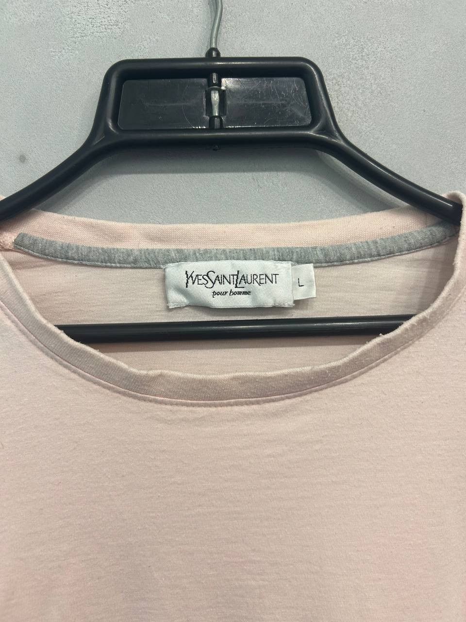 Vintage Yves Saint Laurent Pale Pink Tee Minimal Logo Rare Vintage Size M / US 6-8 / IT 42-44 - 7 Thumbnail