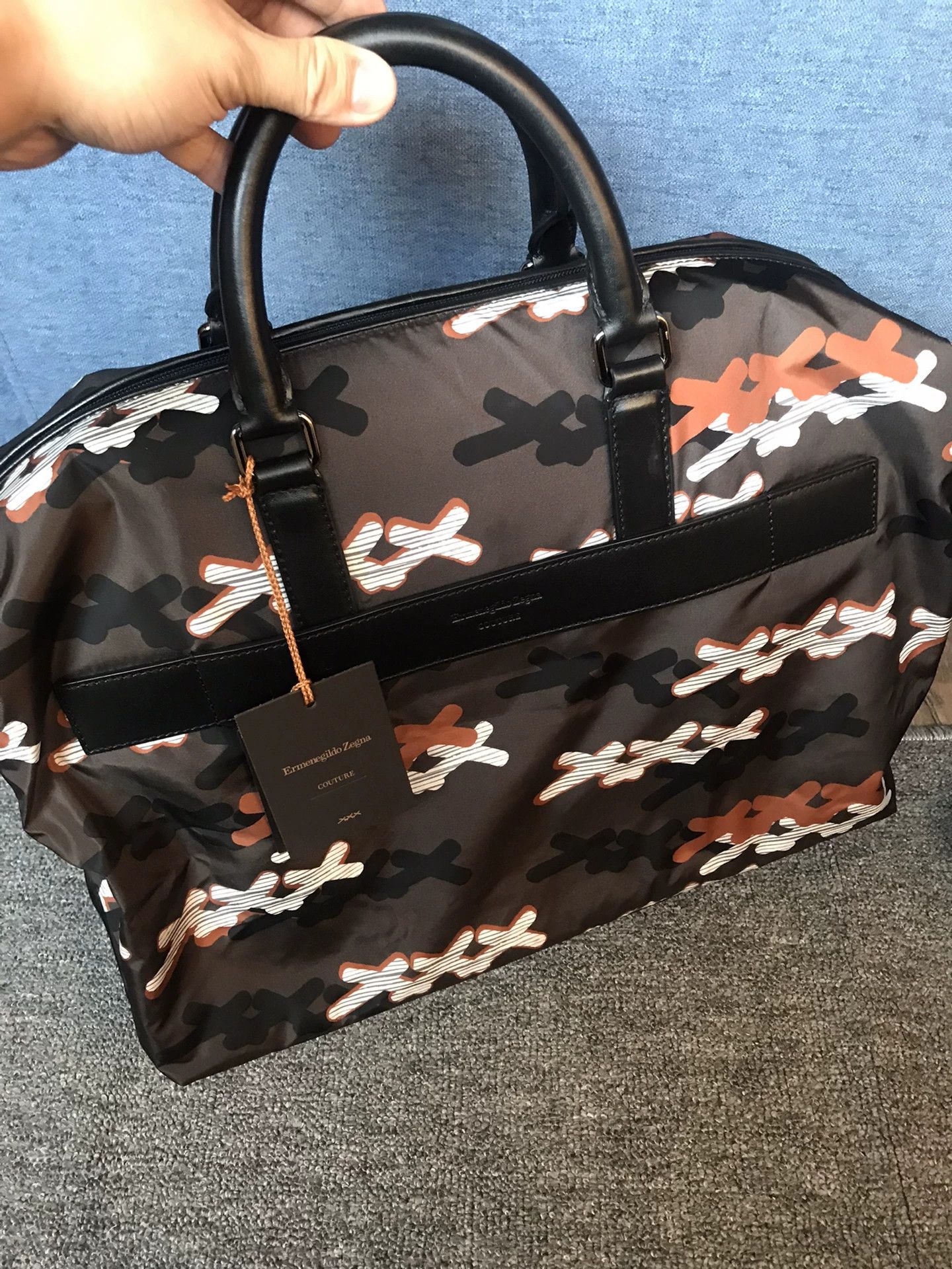 Ermenegildo Zegna Zegna Couture Nylon Leather Travel Bag XXX Print Size 42 - 2 Thumbnail