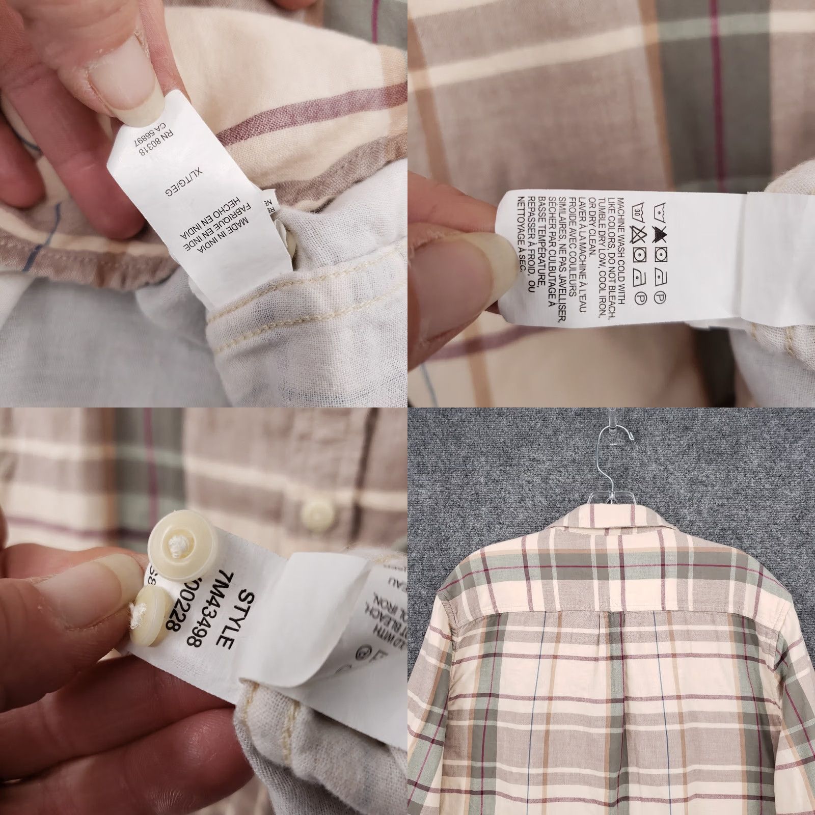 Lucky Brand Lucky Brand Shirt Mens XL Beige Button Classic Fit Long Sleeve Size US XL / EU 56 / 4 - 8 Thumbnail