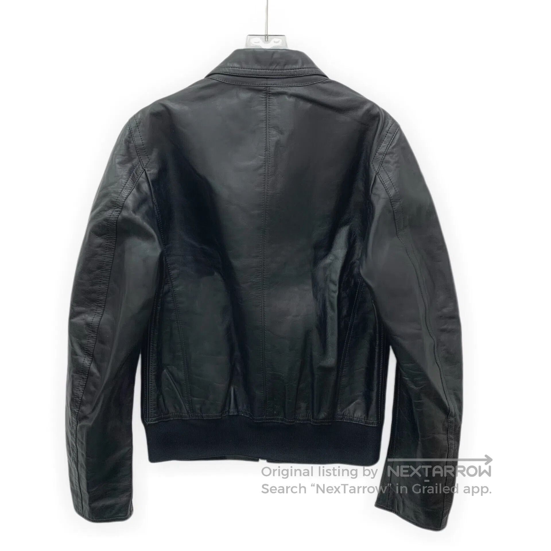 Dolce & Gabbana Dolce Gabbana Black Leather Collar Zip Up Single Breasted Size US L / EU 52-54 / 3 - 2 Thumbnail