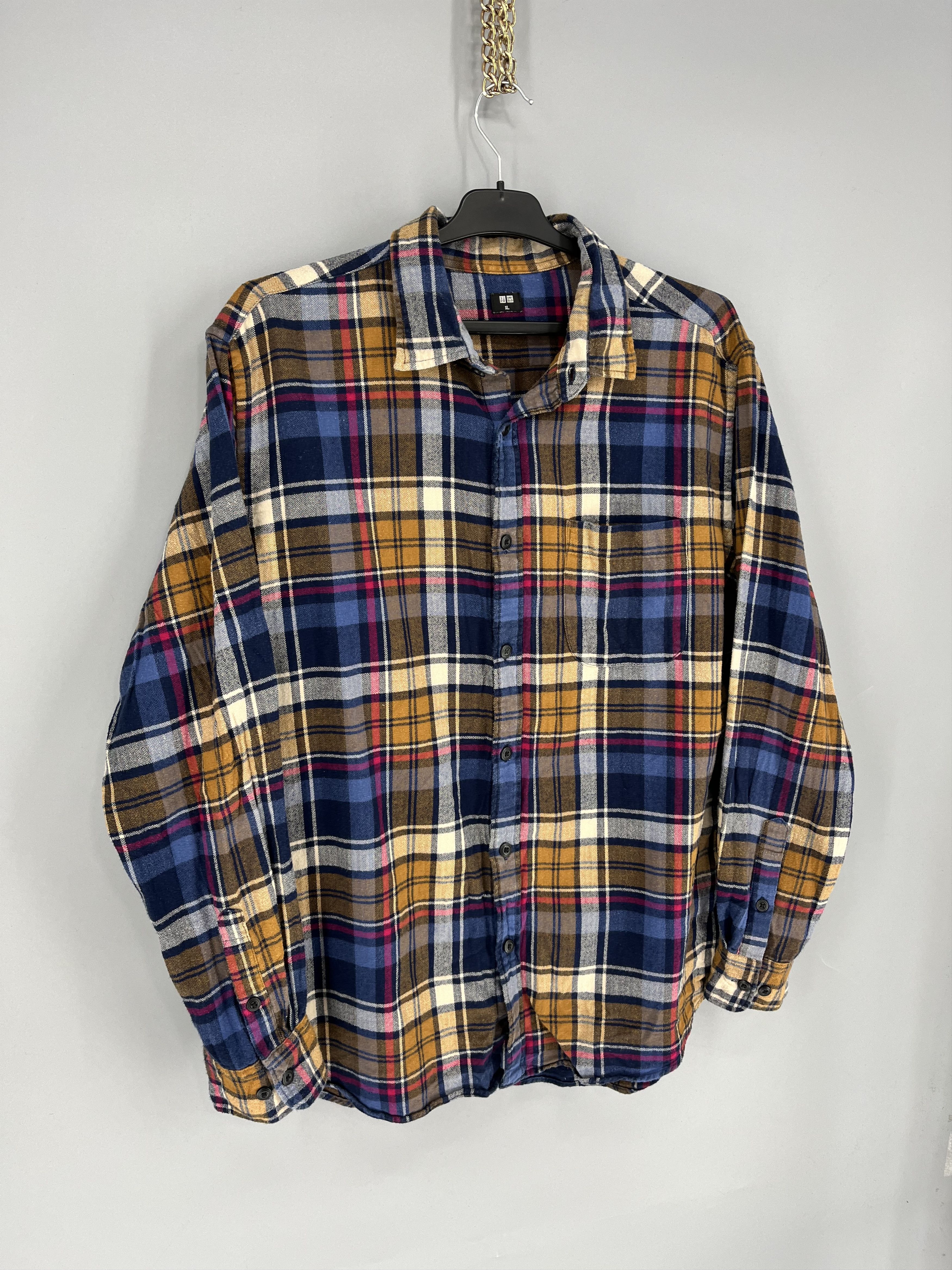 Flannel Vintage Uniqlo Flannel Shirt Button Up Travis Scott Style Size US XL / EU 56 / 4 - 2 Thumbnail