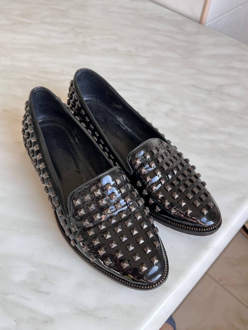 Leather × The Kooples The Kooples Black Leather Loafer Studded Shoes Avant-Garde Size US 7 / IT 37 - 2 Thumbnail
