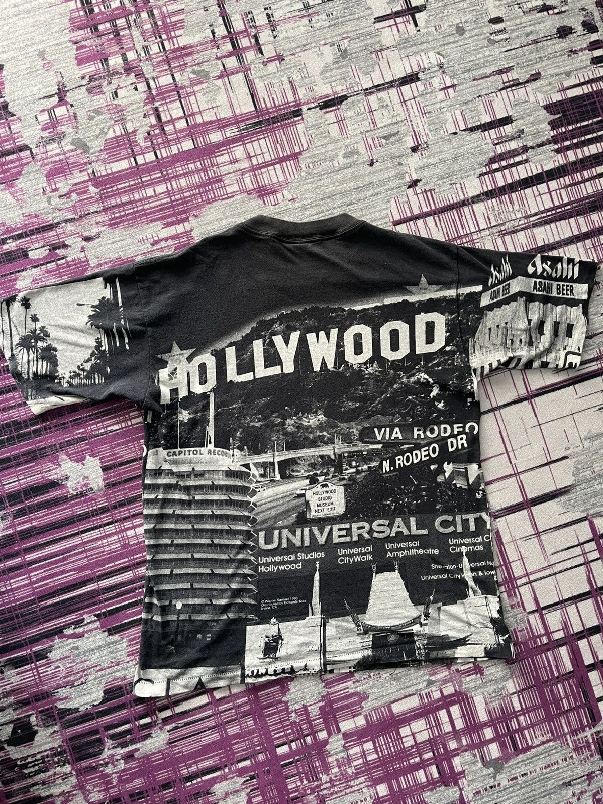 Vintage VINTAGE 90S HOLLYWOOD WAYNE SAMUEL FULL PRINT VERY RARE Size US L / EU 52-54 / 3 - 2 Thumbnail