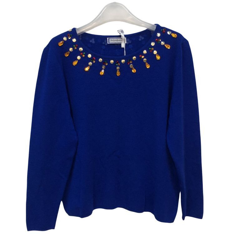 Yves Saint Laurent Yves Saint Laurent Gem Embellished Sweater Size M Size M / US 6-8 / IT 42-44 - 1 Thumbnail