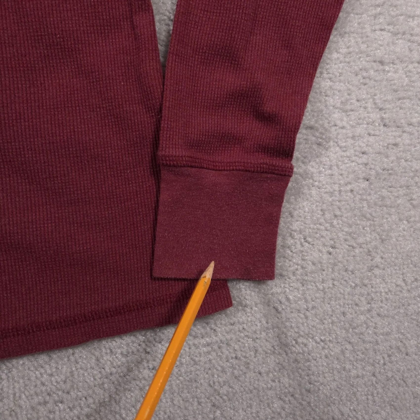 Vintage Woolrich Womens Small Burgundy Cowl Neck Thermal Waffle Knit Long Sleeve Shirt - Raglan, Cotton Blend, Stretch, Base Layer Size S / US 4 / IT 40 - 4 Thumbnail