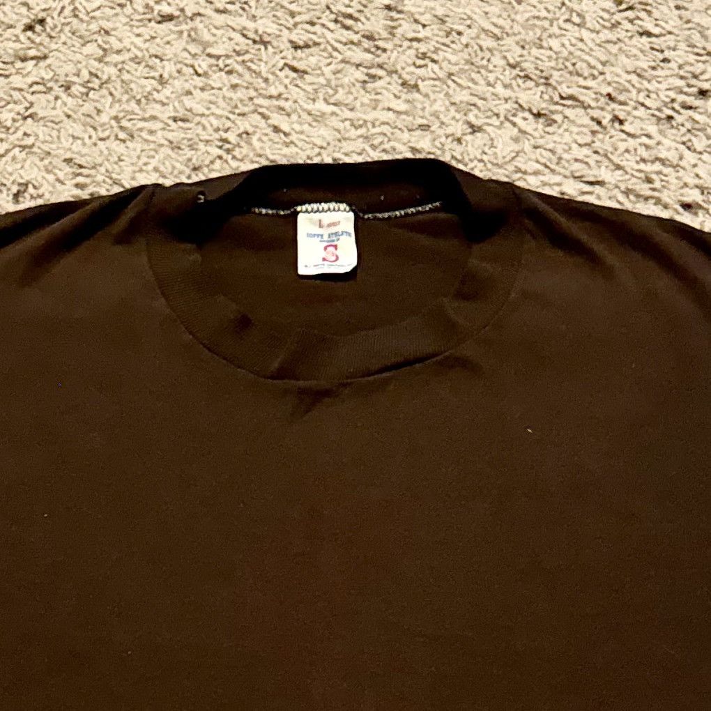 Vintage VINTAGE 70s BROWN BLANK TEE! Size US L / EU 52-54 / 3 - 3 Thumbnail