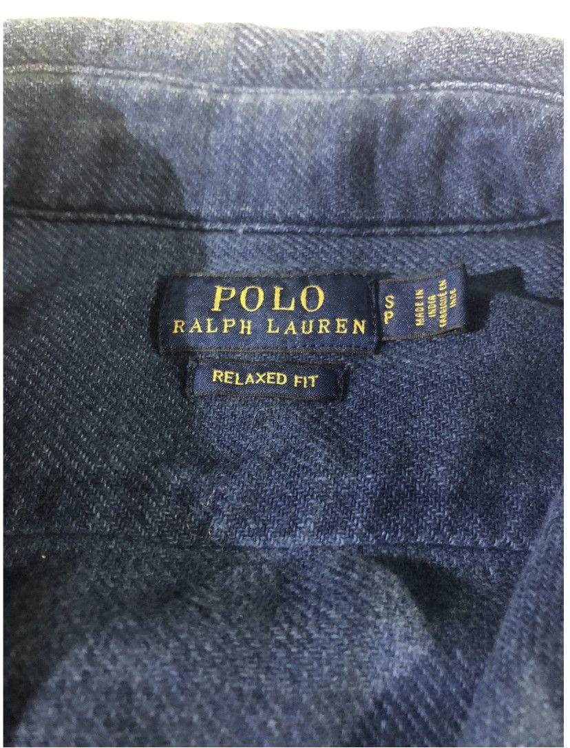 Polo Ralph Lauren PRL plaid blue ombré patchwork distressed wash denim Small Size US S / EU 44-46 / 1 - 2 Thumbnail