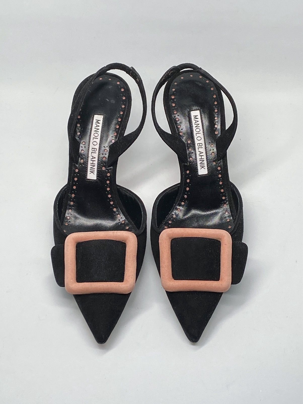 Manolo Blahnik Manolo Blahnik Maysli Suede Buckle Slingback Pumps size 36 Size US 6 / IT 36 - 5 Thumbnail