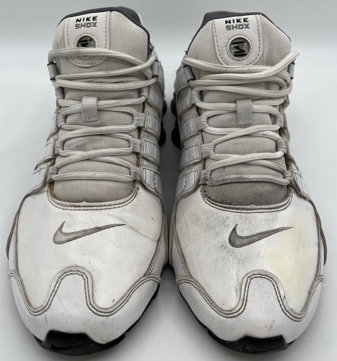Nike Nike Mens Size 11 Shox NZ Leather White Cool Grey Shoes Size US 11 / EU 44 - 2 Thumbnail