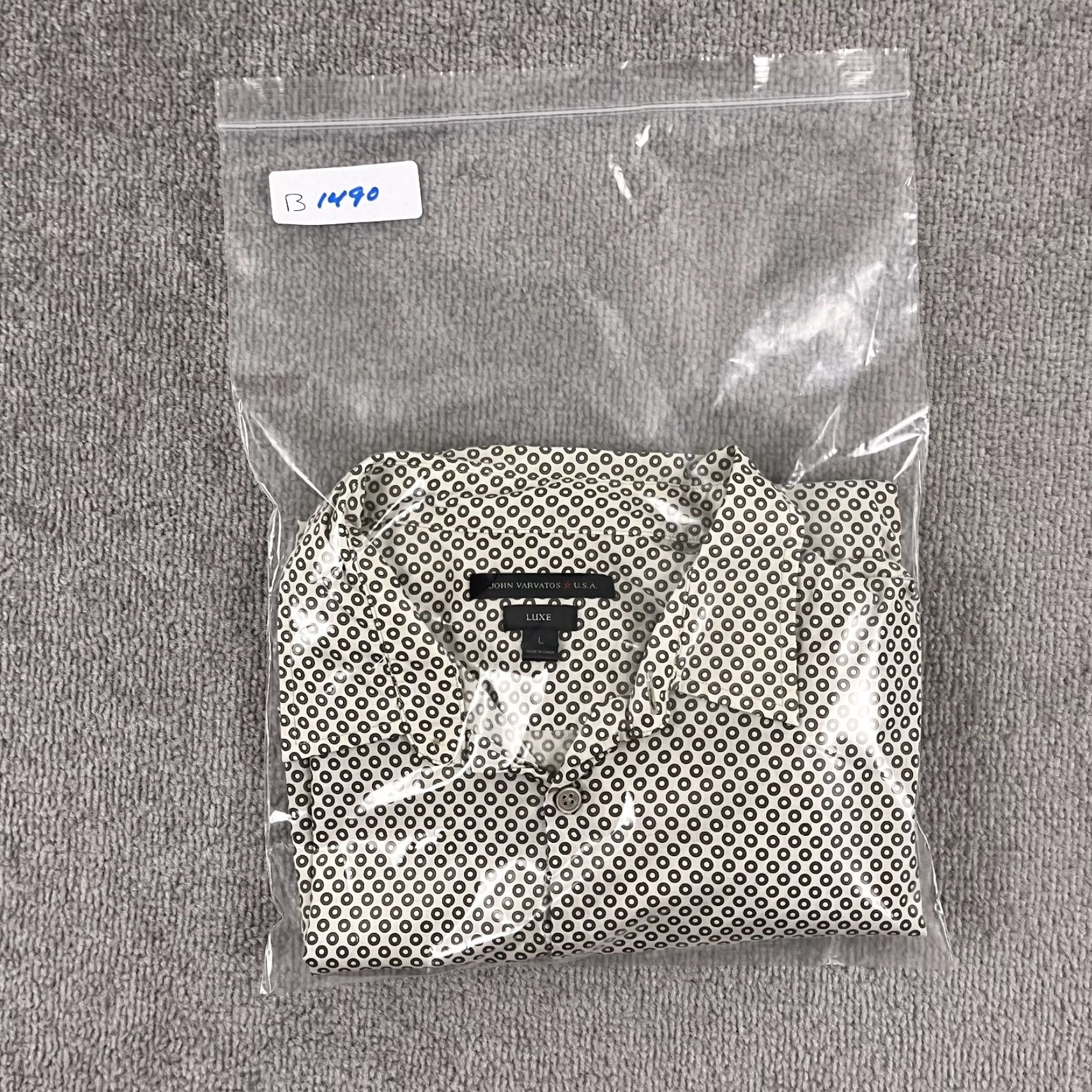John Varvatos John Varvatos Shirt Mens Large Abstract Geometric Button-Up Casual Luxe White Size US L / EU 52-54 / 3 - 7 Thumbnail
