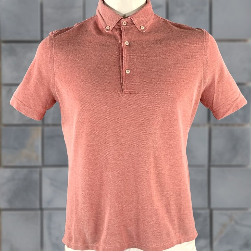 Isaia ISAIA Polo Shirt XL Red Nailhead Cotton Button Down Men Size US XL / EU 56 / 4 - 1 Thumbnail