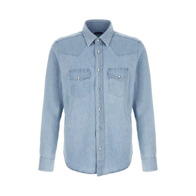 TOM FORD Blue Western Shirt New )