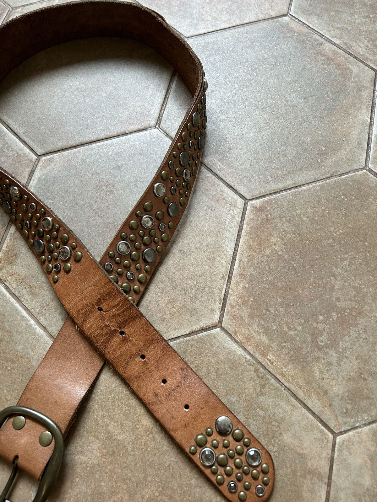 Japanese Brand VINTAGE LEATHER BELT USA Size ONE SIZE - 3 Thumbnail