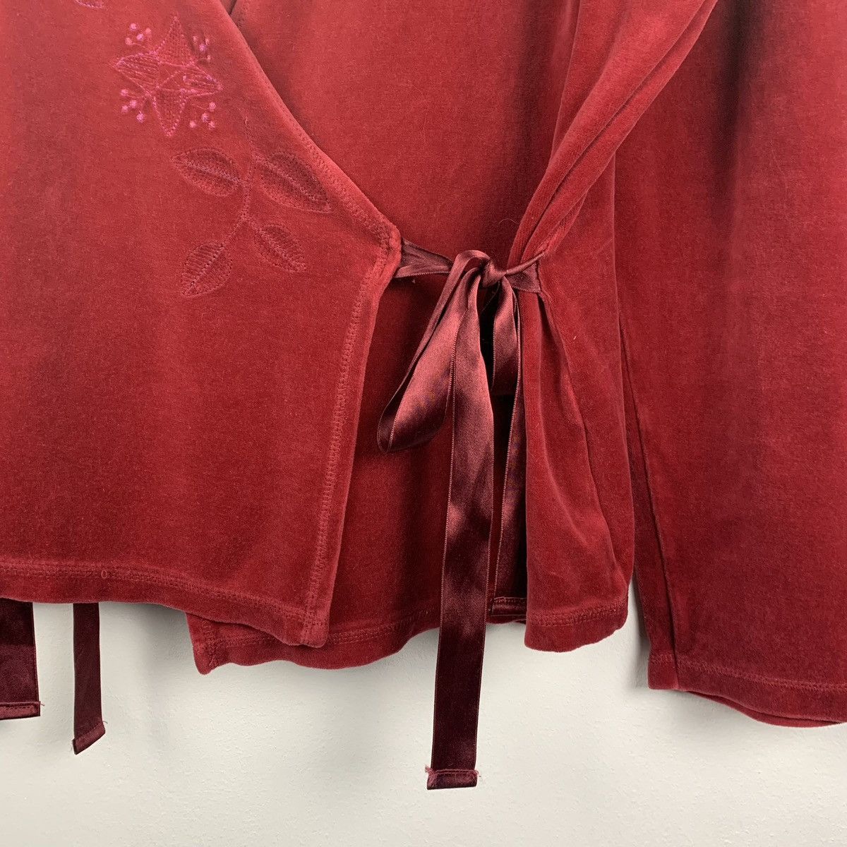 Gudrun Sjoden Velour Cardigan Size M Red Avant Garde