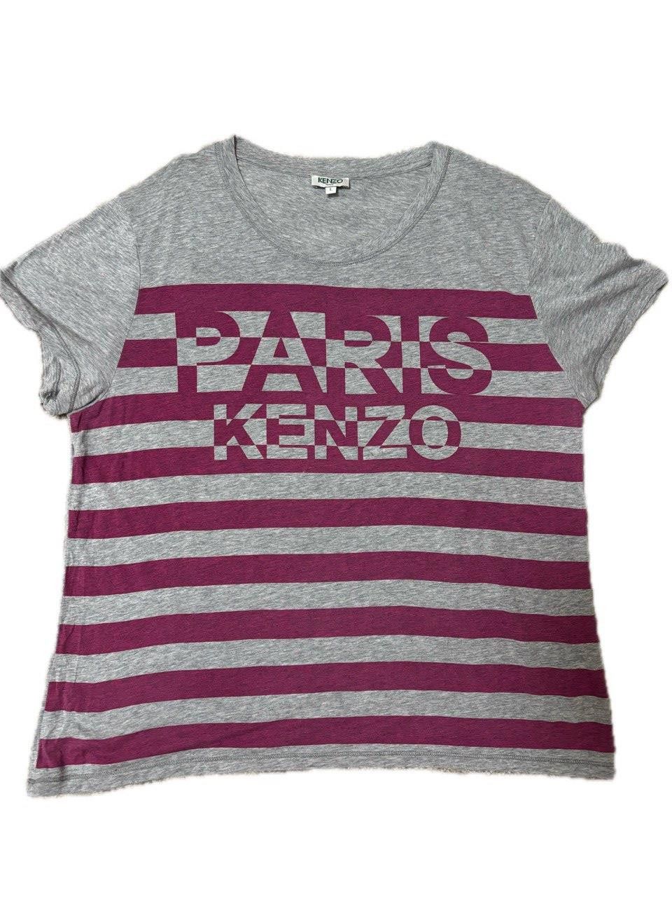 Kenzo Kenzo PARIS women's gray t-shirt with purple stripes, L Size L / US 10 / IT 46 - 10 Thumbnail