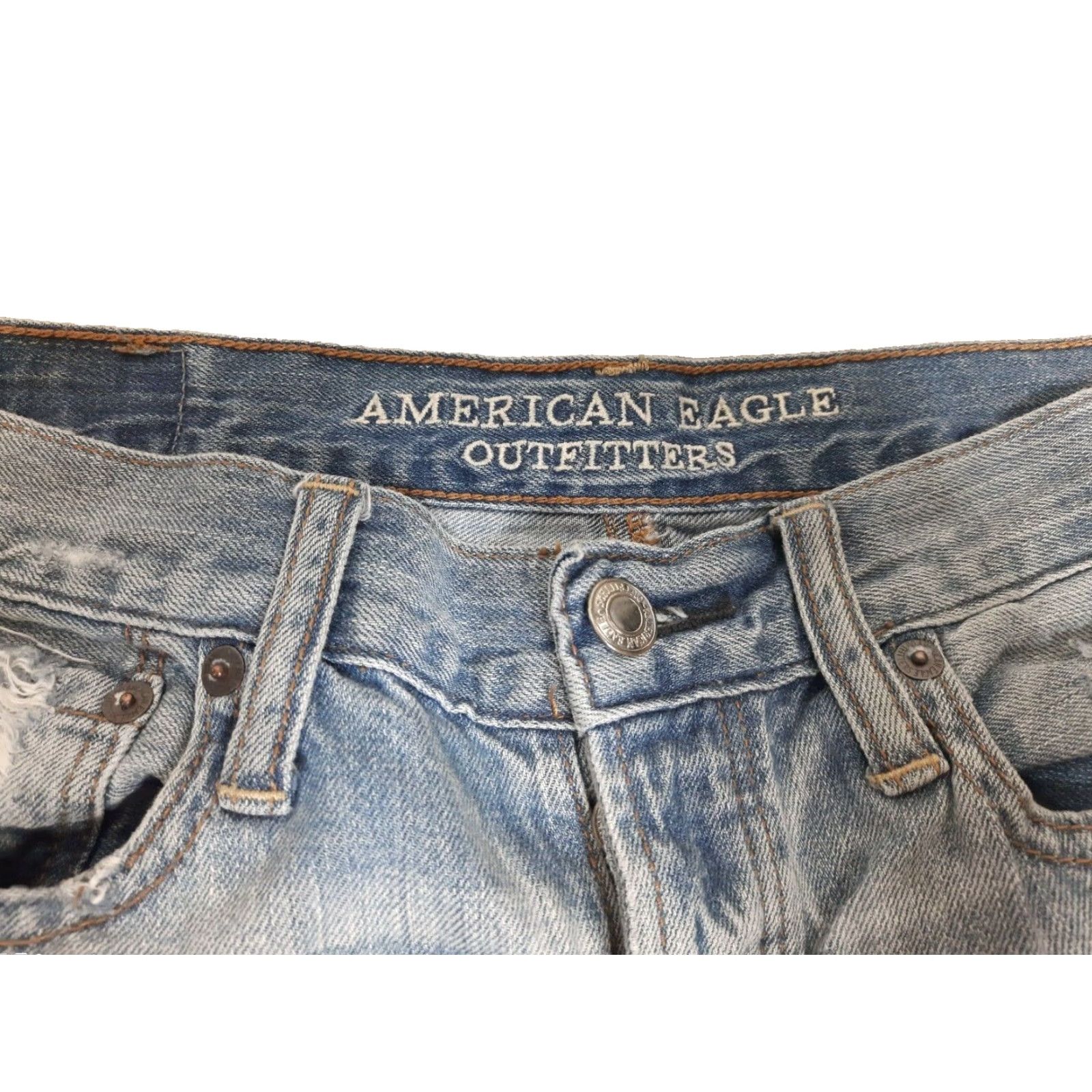 American Eagle Outfitters VINTAGE American Eagle Jeans Women's Size 2 Hi Rise Skinny Distressed Light Wash Size 26" / US 2 / IT 38 - 3 Thumbnail