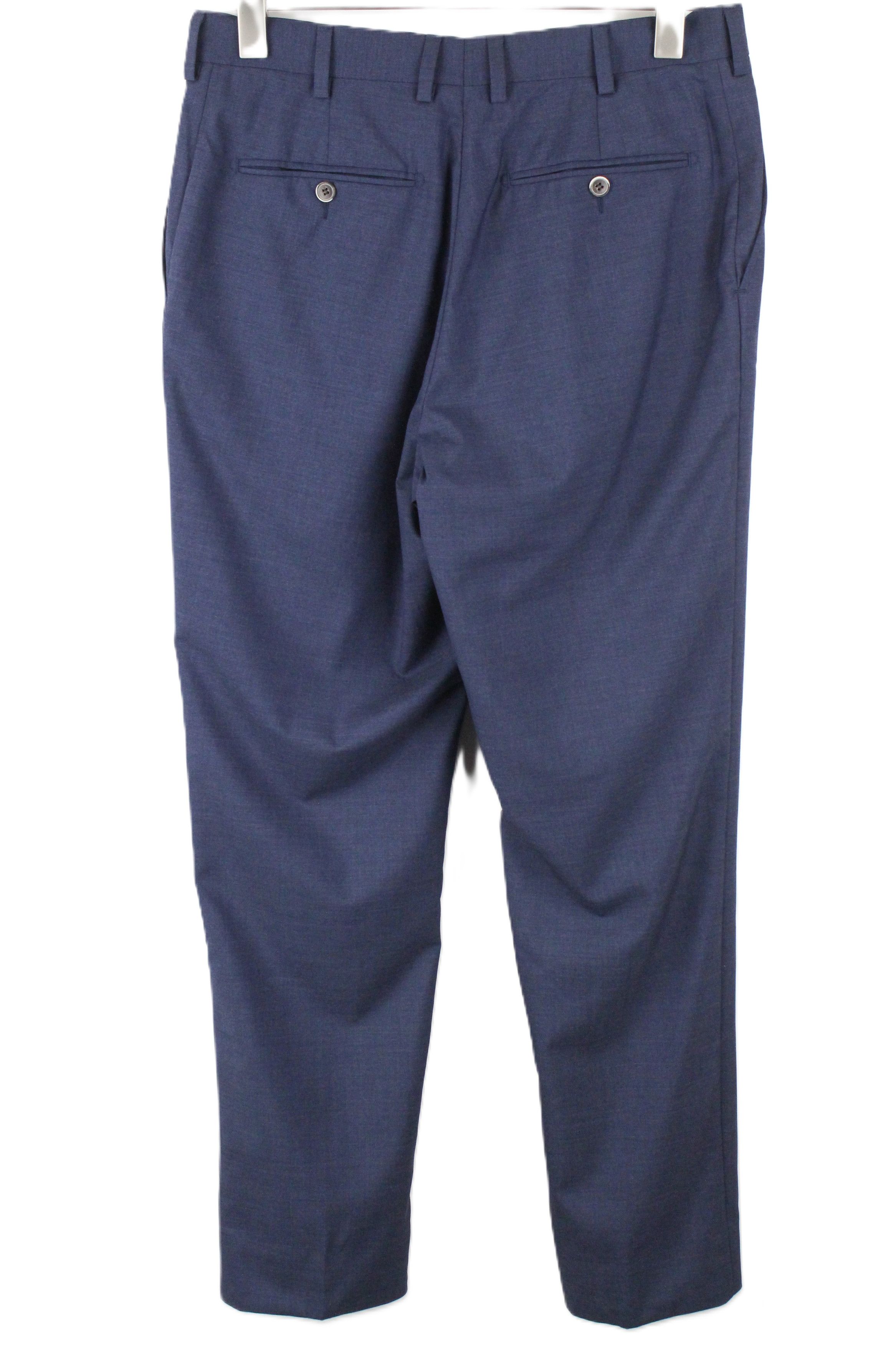 Suitsupply UK38R Blue Slim Pleated Wool Trousers 61593 Size US 38 / EU 54 - 2 Thumbnail