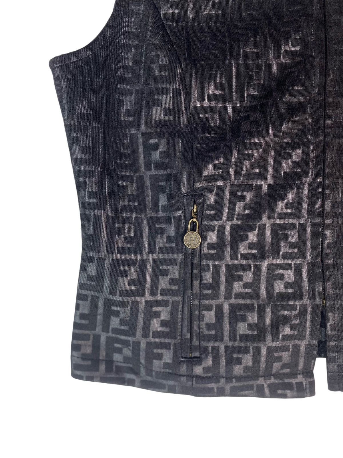 Fendi Vtg 90s FENDI Zucca full monogram logo vest jacket Size US M / EU 48-50 / 2 - 3 Thumbnail