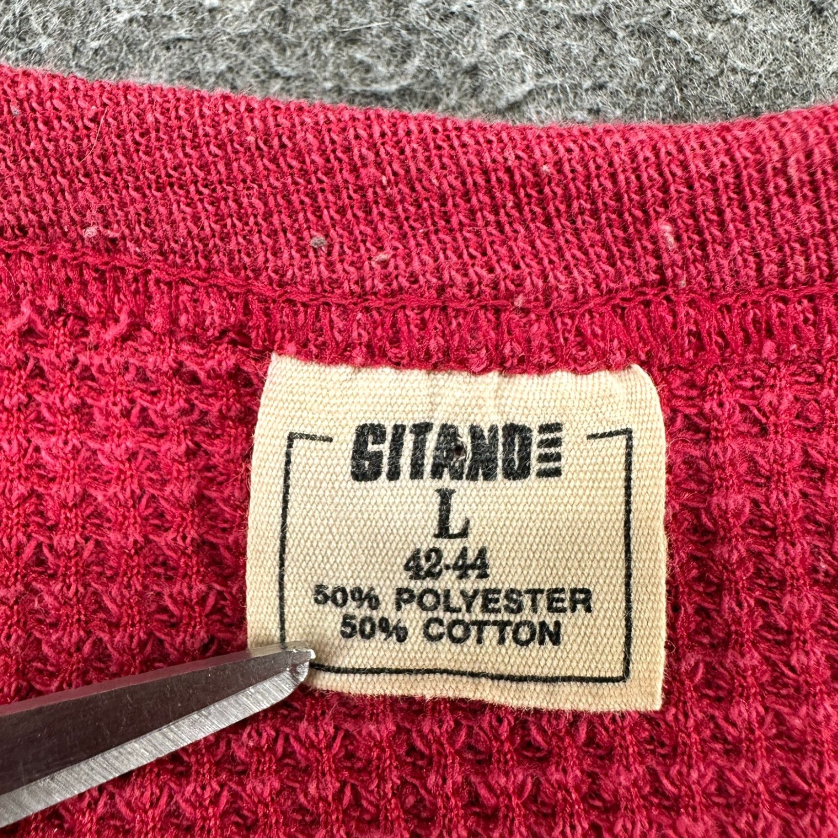 Vintage VINTAGE Gitano Shirt Mens L Red Pullover Thermal Waffle Knit Cotton Solid Embroidered 90s Mens L Red Coat? Size US L / EU 52-54 / 3 - 5 Thumbnail