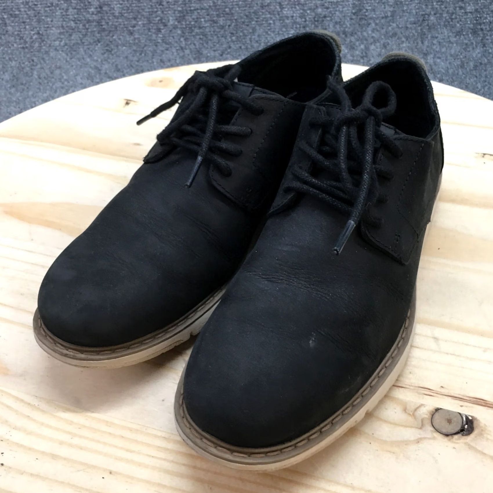 Toms TOMS Mens Dress Oxford Leather Lace Up 8.5 Navi Black Leather Shoes Womens? Size US M / EU 48-50 / 2 - 3 Thumbnail