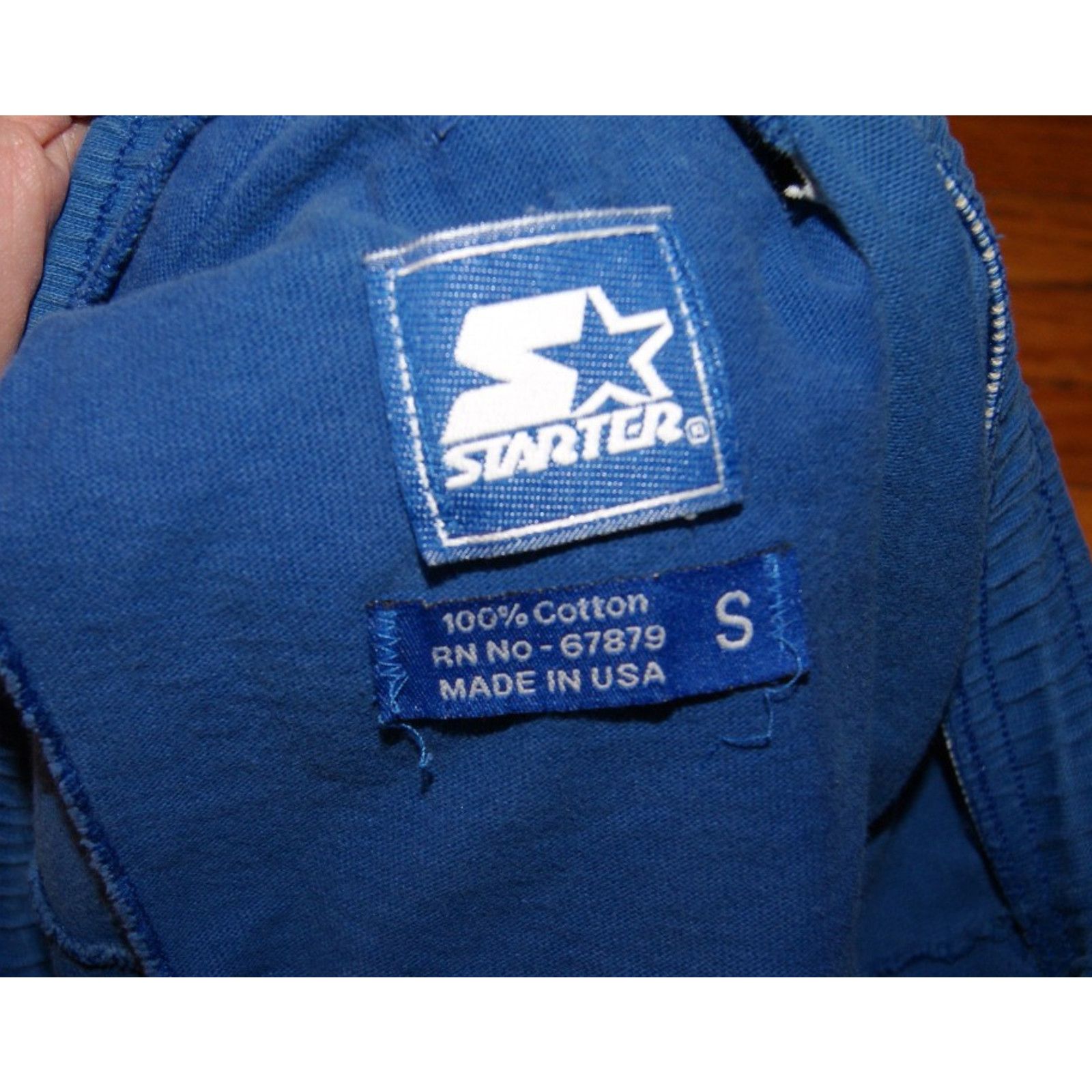 Starter VTG STARTER Blue Small Sweat Shorts USA Made Drawstring RARE Size US 30 / EU 46 - 2 Thumbnail