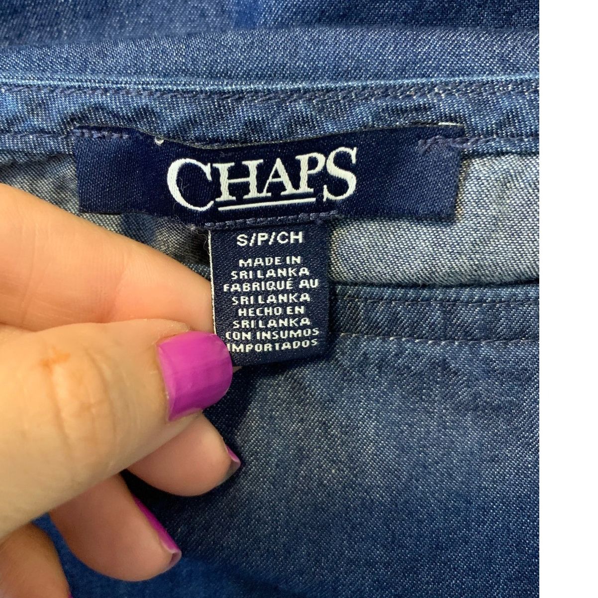 Chaps Chaps denim short sleeves mini dress size small Size S / US 4 / IT 40 - 3 Thumbnail