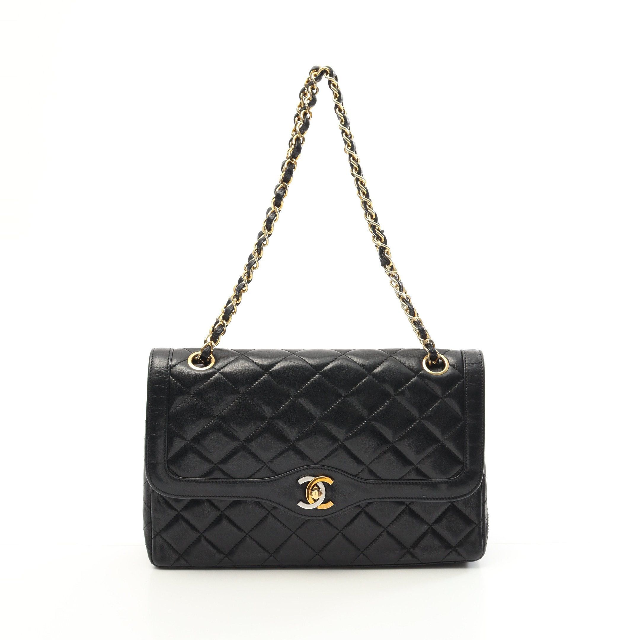 Chanel Chanel Matelasse Paris Exclusive Double Flap Chain Shoulder Bag Lambskin Black Combination Metal Fittings Size ONE SIZE - 1 Thumbnail