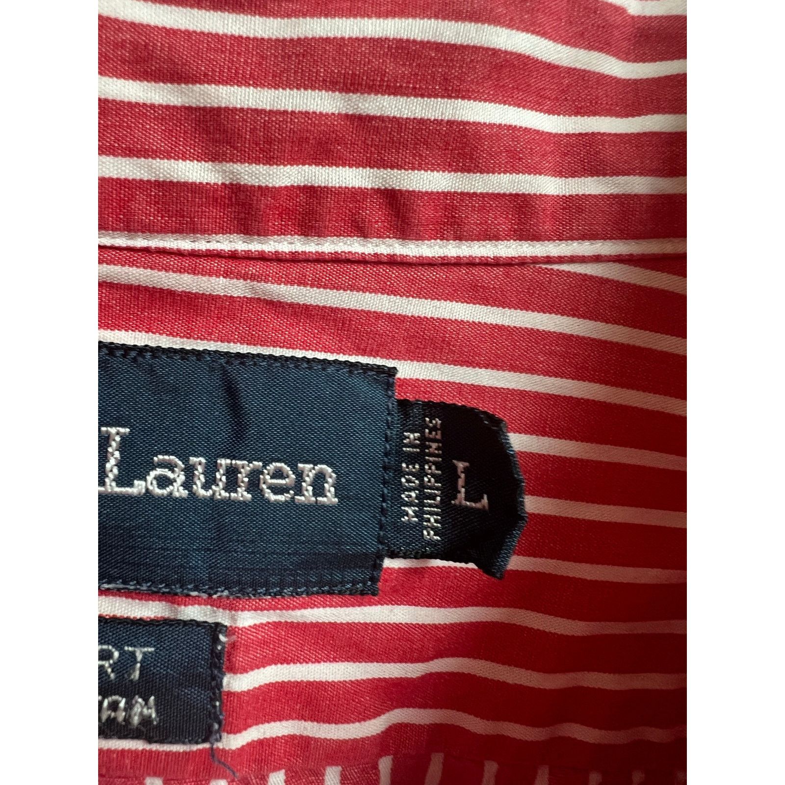 Ralph Lauren Ralph Lauren Big Shirt 100% Cotton Men's Large Red White Size US L / EU 52-54 / 3 - 3 Thumbnail