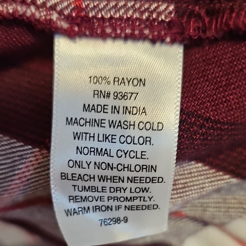 Analog a.n.a Burgundy and White Plaid Shirt Size 3XL / US 20-22 - 4 Thumbnail