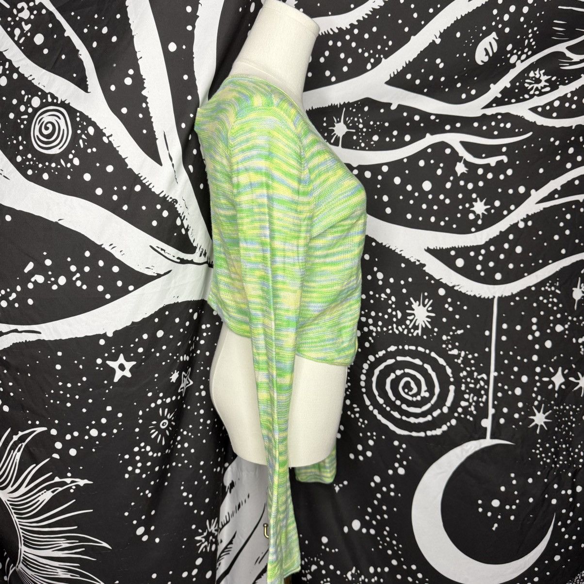 American Eagle Outfitters American Eagle Outfitters Lime Green Multi-Stripe Long Sleev Size M / US 6-8 / IT 42-44 - 2 Thumbnail
