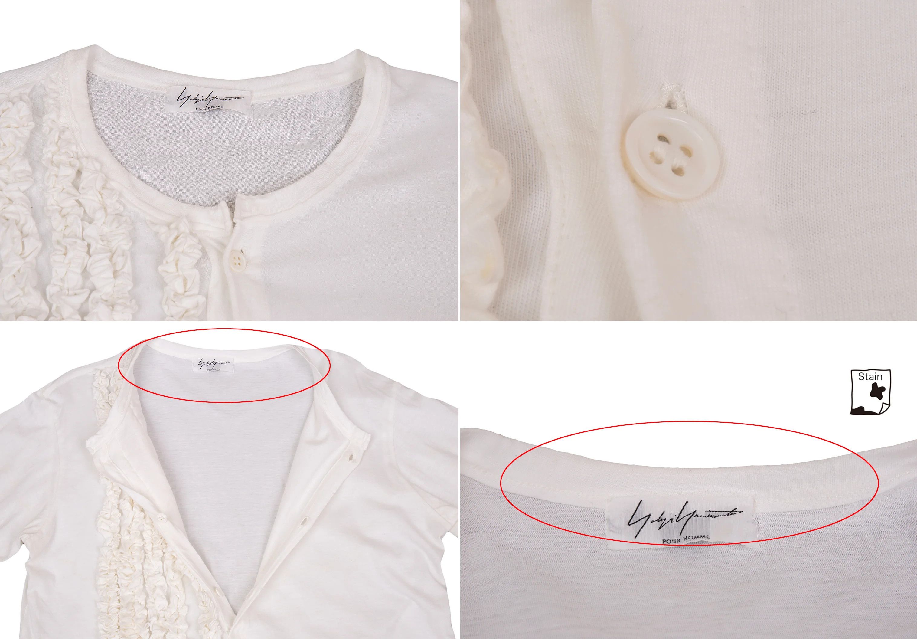 Yohji Yamamoto Yohji Yamamoto Cotton Frill Neck T-shirt Size US S / EU 44-46 / 1 - 5 Thumbnail