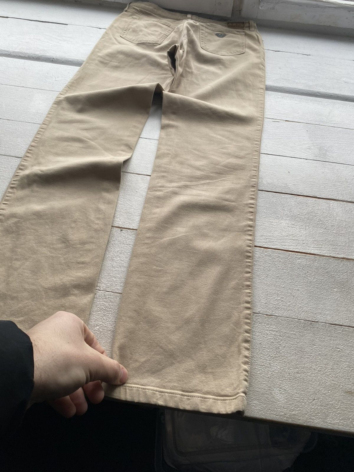 Armani Retro Luxury 90s AJ Armani Jeans Thommer Slim Beige Pants Size US 31 - 12 Thumbnail