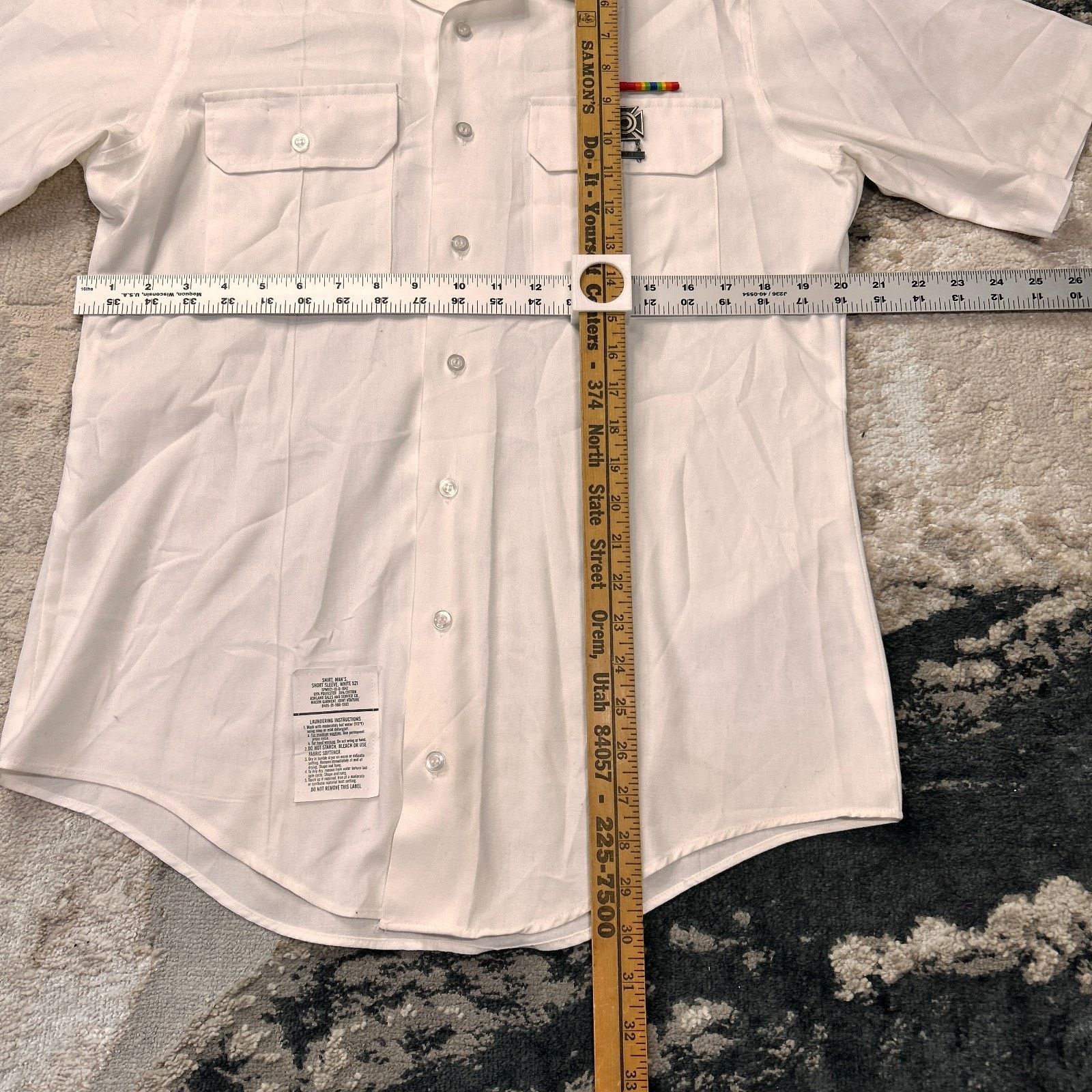 & Other Stories Defense Logistics Agency Military Shirt Men's 15 White Cotto Size US M / EU 48-50 / 2 - 3 Thumbnail