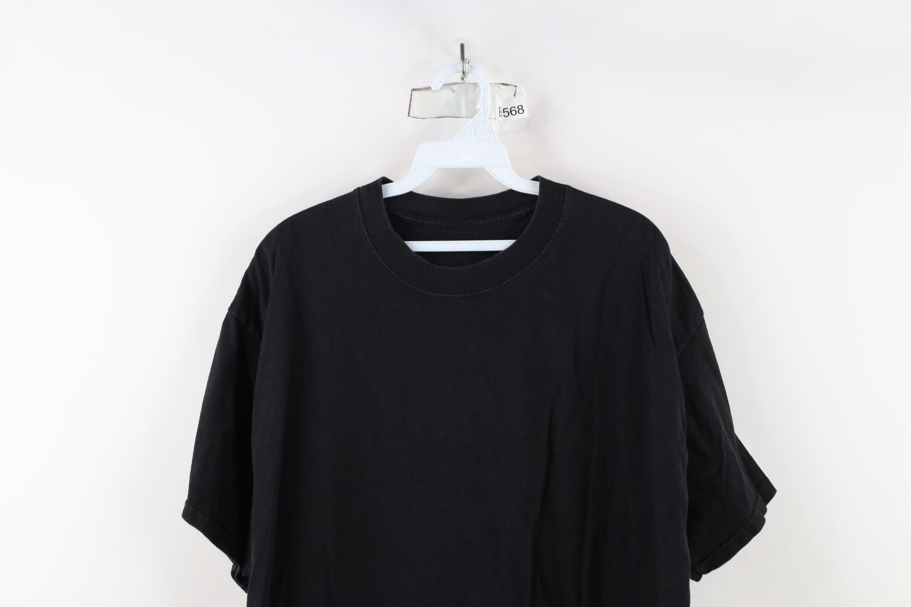 Vintage Vintage 90s Streetwear Heavyweight Cotton T-Shirt Black Size US XL / EU 56 / 4 - 2 Thumbnail