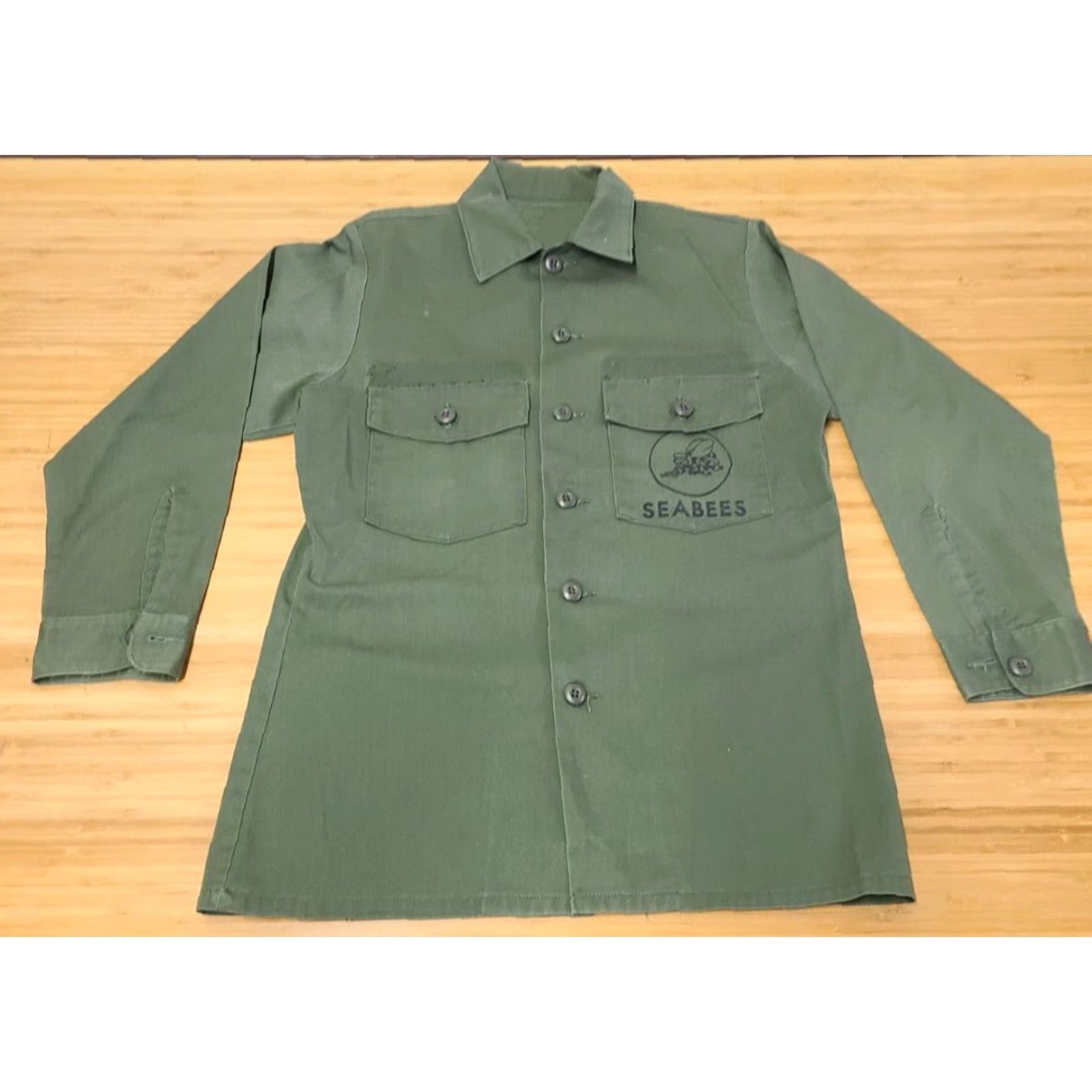 Vintage Vintage US Navy Seabees Men's Green Uniform Shirt S/M User: Vintage US Navy Seabees Men's Green Uniform Shirt S/M Size US S / EU 44-46 / 1 - 2 Thumbnail