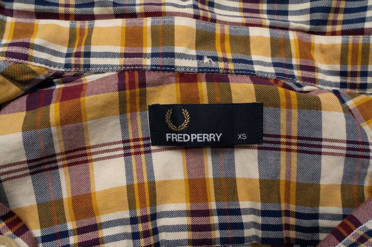 Fred Perry 🔵 FRED PERRY Short Sleeve Cotton Madras Check Shirt Size US XS / EU 42 / 0 - 17 Thumbnail
