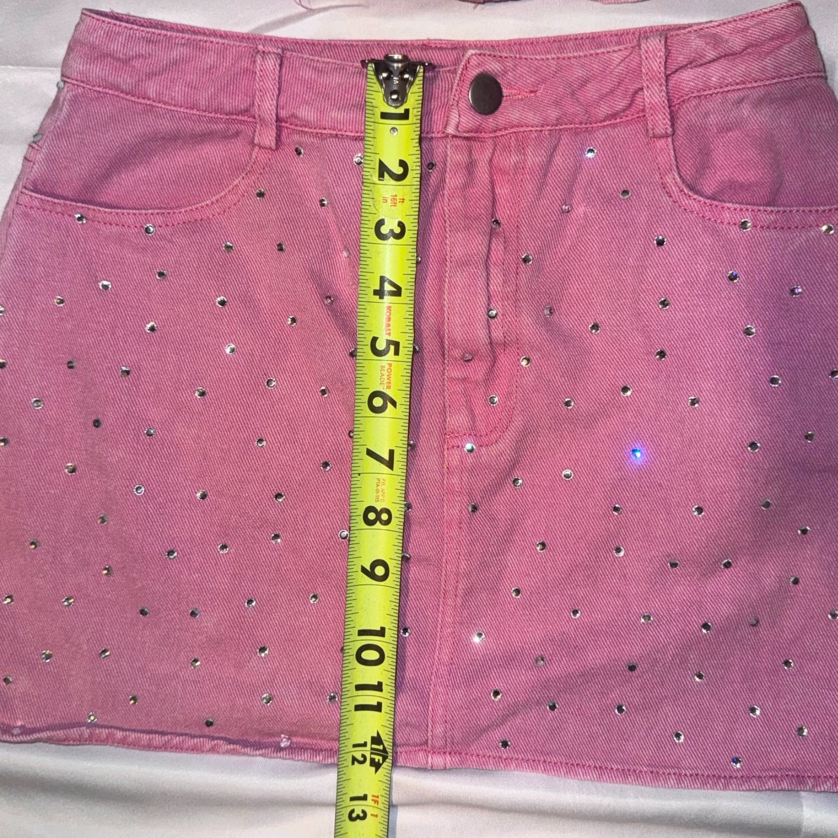 Vintage Lelis 2 Piece Outfit Set - Pink Rhinestone Crop Top Skirt XS/S - Floral Bohemian Beach Party Crop Top Included Womens Size S / US 4 / IT 40 - 7 Thumbnail