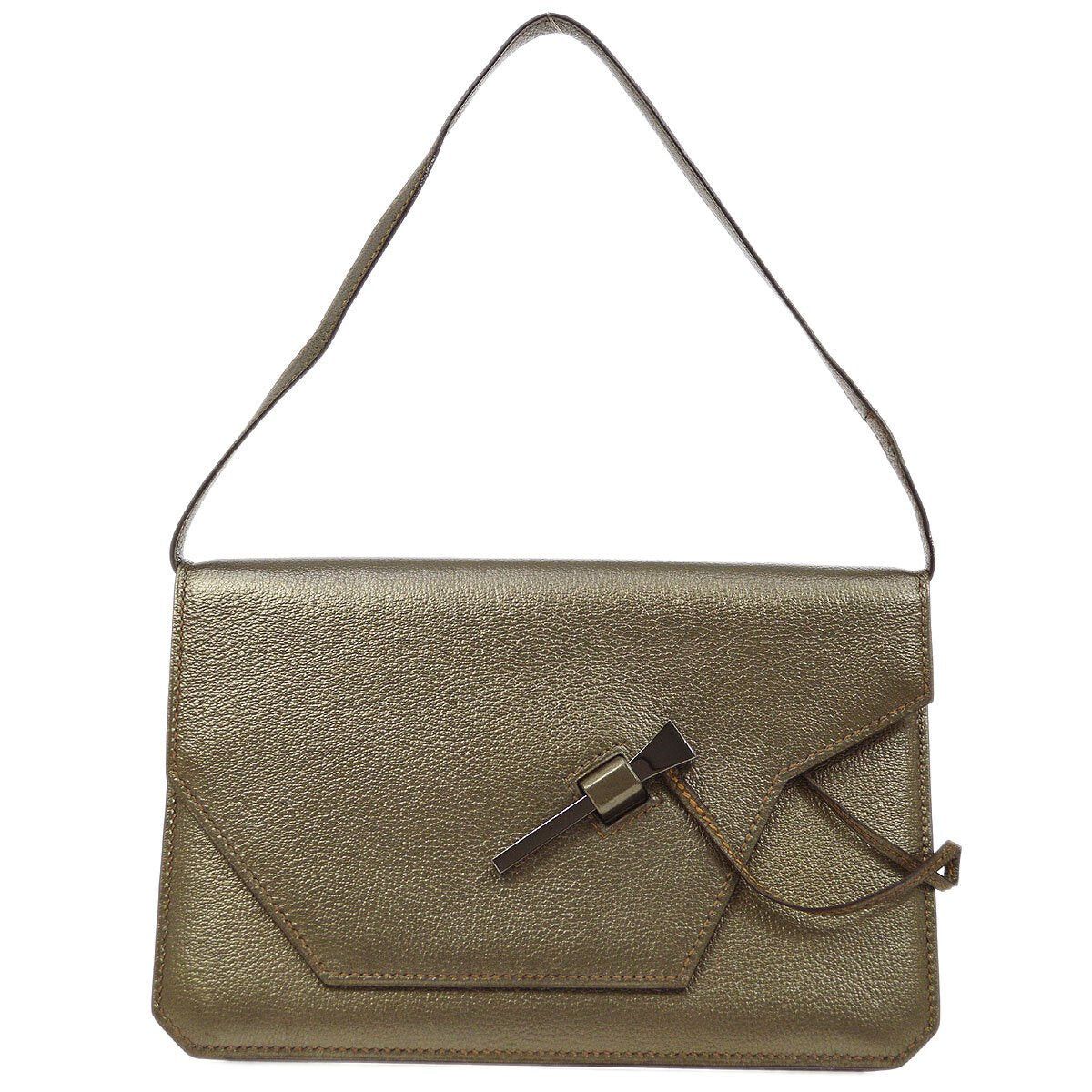 image of Hermes 2005 Handbag Metallic Gold 71949 in Black, Women's