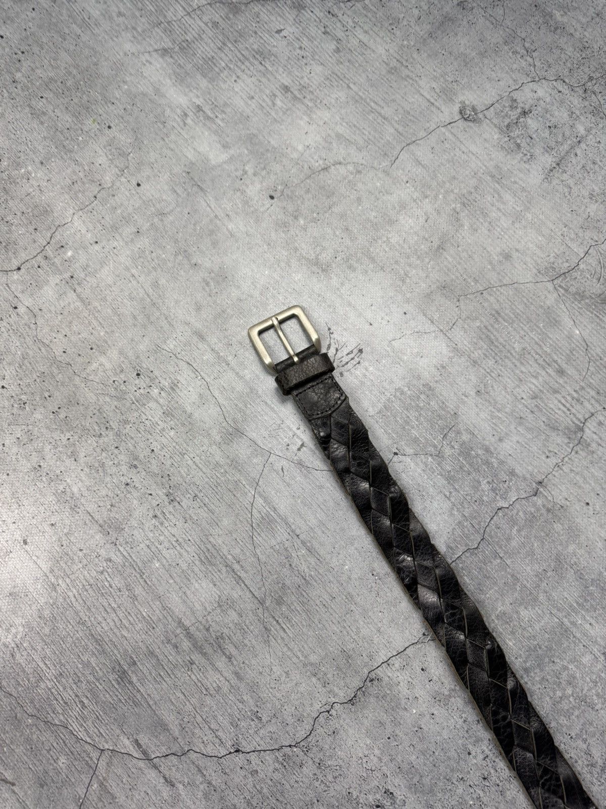Genuine Leather Y2K Avant Garde textured Japanese real leather belt OS 113cm Size ONE SIZE - 10 Thumbnail