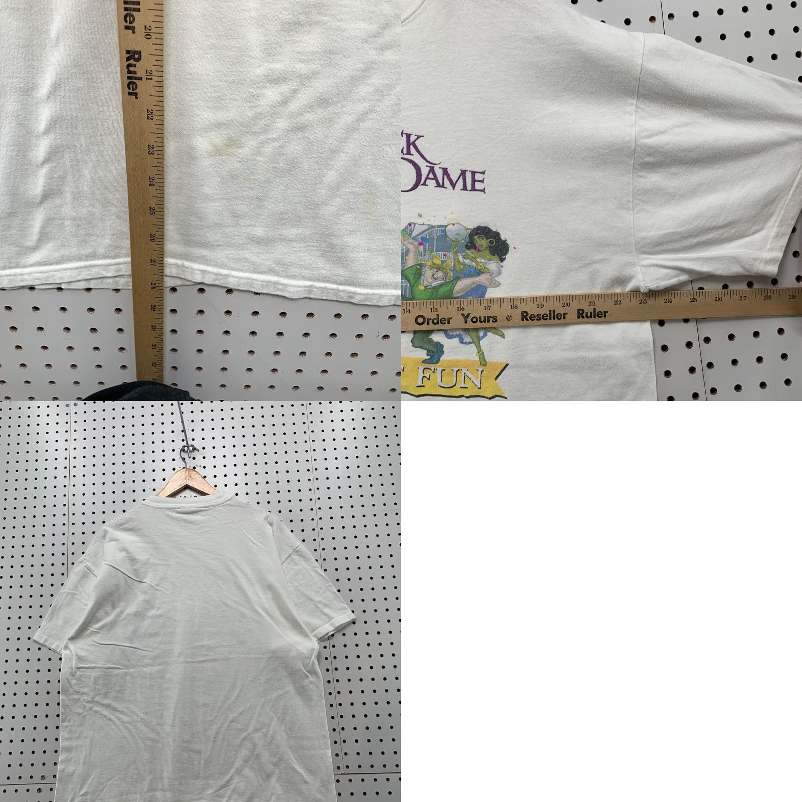 Hanes VINTAGE 90s Disney Hunchback Movie Shirt Mens XL White RARE Size US XL / EU 56 / 4 - 9 Thumbnail