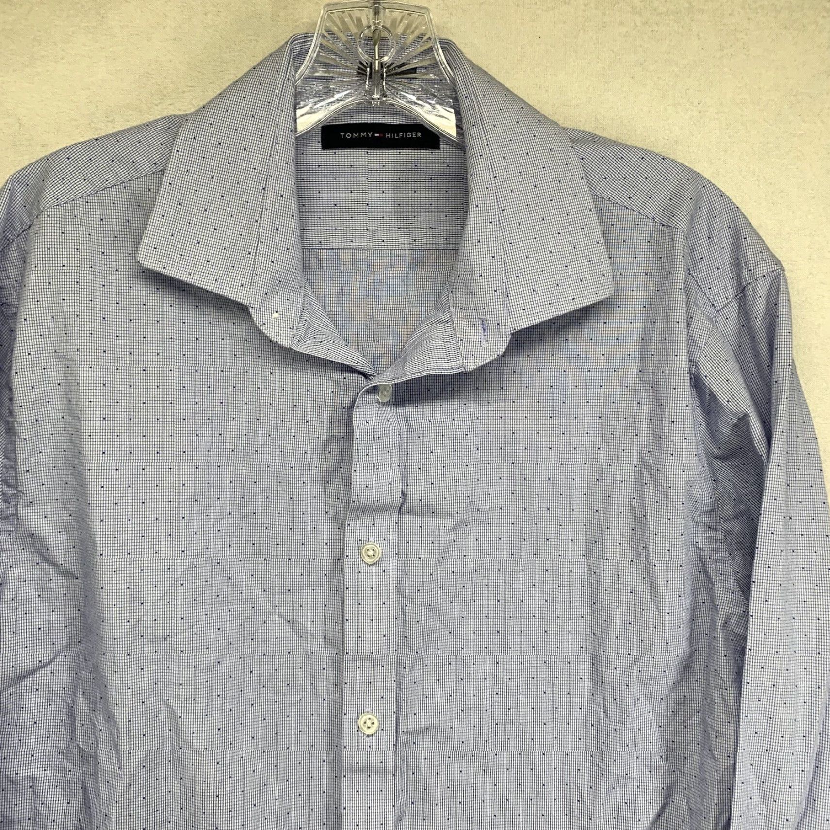 Tommy Hilfiger VINTAGE Tommy Hilfiger Men's Shirt Long Sleeve Slim Fit Spotted Cotton Poplin 90s Designer Classic Mens Size US M / EU 48-50 / 2 - 3 Thumbnail