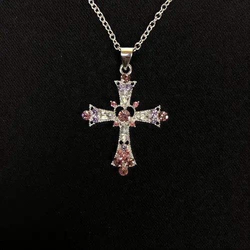 Other Y2K Cross Necklace Punk Gothic Crystal Chain Size ONE SIZE - 2 Thumbnail