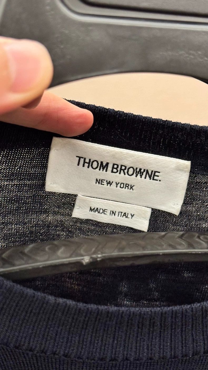 Thom Browne Thom Browne Wool sweater, dark blue Size US XL / EU 56 / 4 - 3 Thumbnail