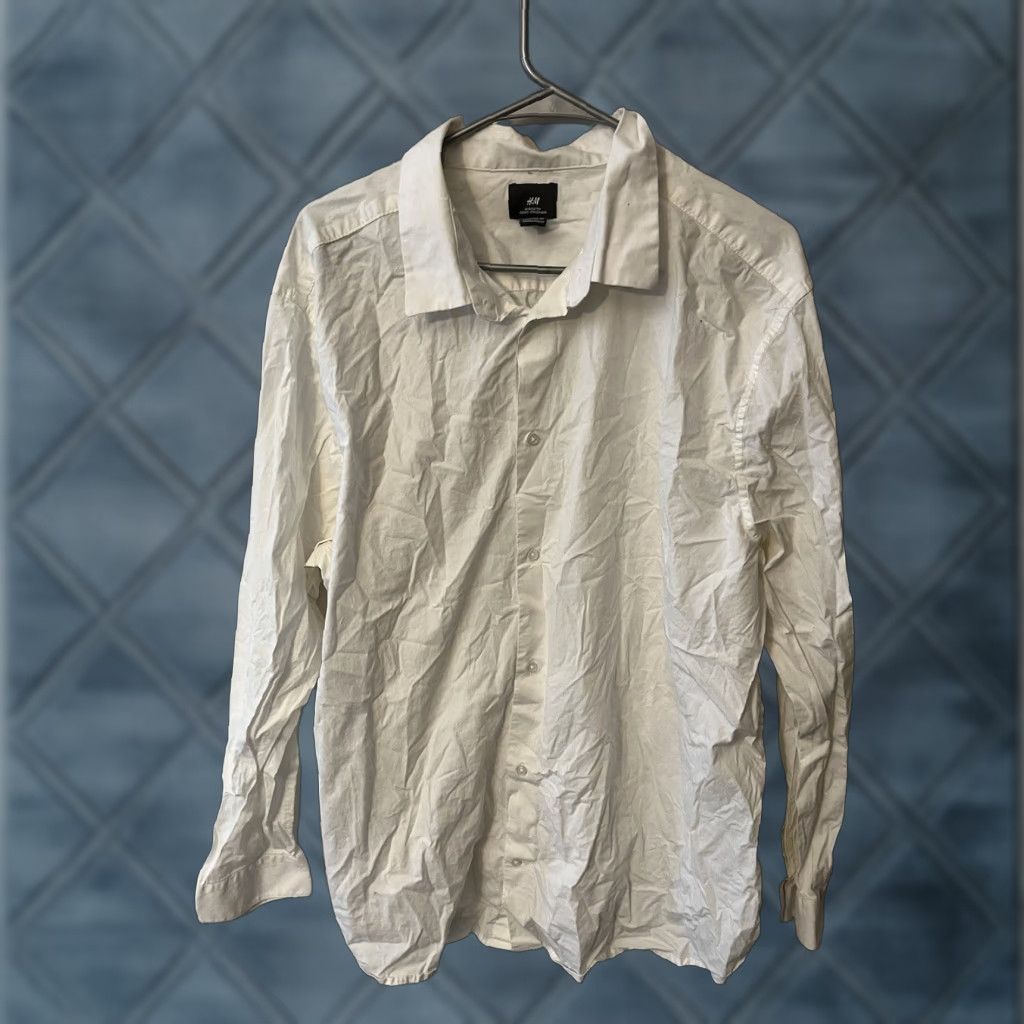 H&M H&M Muscle Fit Button Down Shirt - 3XL White Casual Short Sleeve Mens Size US XXL / EU 58 / 5 - 1 Thumbnail